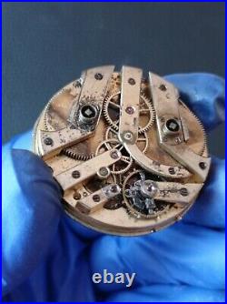 Two Barrels Swiss Antique Pocket Watch Movement For Repair