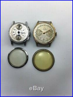 Two Vintage Suisse Chronograph watches for parts or repair AS IS