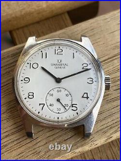 Universal Geneve Mark I Cal 64 FS Vintage Watch Working For Parts Repair