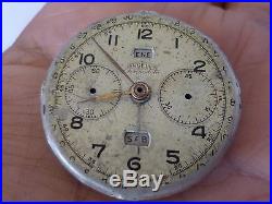 VINTAGE ANGELUS CHRONOGRAPH CHRONODATO TRIPLE DATE 1940s MOVEMENT REPAIR OR PART