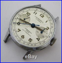 Vintage Cromwell Mens 17j Two Register Chronograph Wristwatch Watch Parts Repair