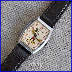 VINTAGE INGERSOL MICKEY MOUSE US TIME MANUAL WIND WRISTWATCH (parts or repair)