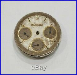 VINTAGE Jaeger Lecoultre wrist watch chronograph tricompax for parts or repair