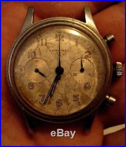 Vintage Longines Chronograph Running Runs As Is Parts Or Repair 30ch