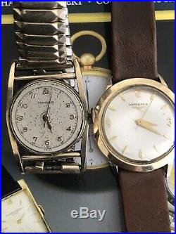 VINTAGE LONGINES Watches Lot Of 2 For Parts Or Repair Swiss Made 17 Jewels Gold