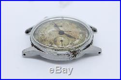 VINTAGE Lemania Mens 35mm Steel Chronograph Watch CH27 Omega = PARTS REPAIR =