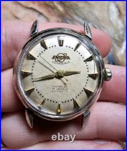 VINTAGE MENS ENICAR ULTRASONIC AUTOMATIC 17 JEWEL WRISTWATCH Parts Repair