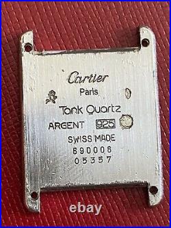 VINTAGE MUST de CARTIER TANK. 925 quartz 5584 parts repair NOT WORKING 27mm