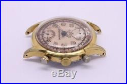 VINTAGE Pierce 37mm Gold Plated Mens Chronograph Watch = PARTS REPAIR AS IS =