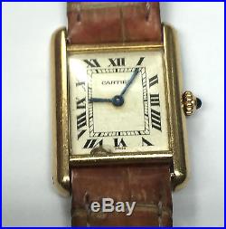 VINTAGE RARE SOLID 18K GOLD Ladies Cartier Tank Cal. 157 For Parts Or Repair