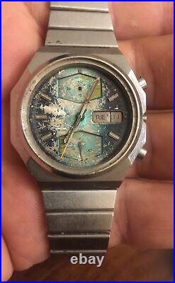 VINTAGE Rare Citizen67-9051 Flyback Chronograph Automatic Watch For Parts Repair