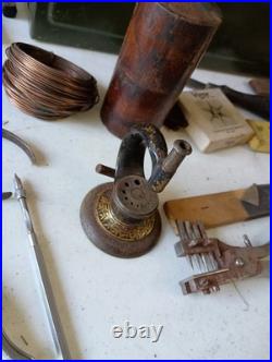 VINTAGE STAKING TOOL Pocket WATCH REPAIR KIT AND MISC TOOLS, PARTS, Box Original
