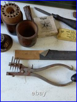 VINTAGE STAKING TOOL Pocket WATCH REPAIR KIT AND MISC TOOLS, PARTS, Box Original
