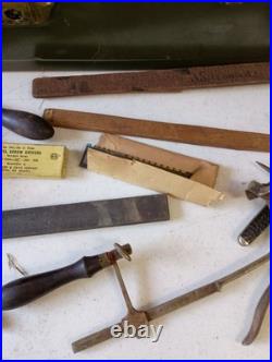 VINTAGE STAKING TOOL Pocket WATCH REPAIR KIT AND MISC TOOLS, PARTS, Box Original