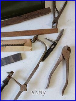 VINTAGE STAKING TOOL Pocket WATCH REPAIR KIT AND MISC TOOLS, PARTS, Box Original