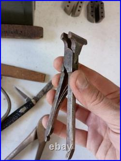 VINTAGE STAKING TOOL Pocket WATCH REPAIR KIT AND MISC TOOLS, PARTS, Box Original