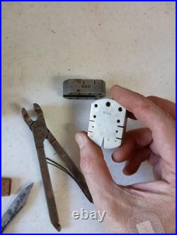 VINTAGE STAKING TOOL Pocket WATCH REPAIR KIT AND MISC TOOLS, PARTS, Box Original