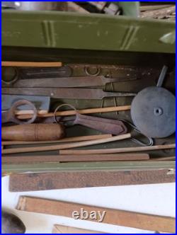 VINTAGE STAKING TOOL Pocket WATCH REPAIR KIT AND MISC TOOLS, PARTS, Box Original