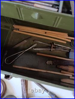 VINTAGE STAKING TOOL Pocket WATCH REPAIR KIT AND MISC TOOLS, PARTS, Box Original