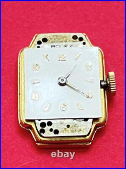VTG 1940s RETRO ROLEX 14k Rose Gold Ladies Watch Repair Parts Not Working 4554