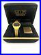 VTG 1970s UIT WOMEN’S RED LED GOLD WATCH FOR REPAIR/PARTS SEE BELOW BOX MANUAL