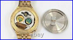 VTG 1970s UIT WOMEN'S RED LED GOLD WATCH FOR REPAIR/PARTS SEE BELOW BOX MANUAL