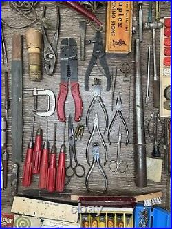 VTG Antique Watch & Clock REPAIR Parts Tools Lot 1000s of Pieces USA Switzerland