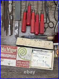 VTG Antique Watch & Clock REPAIR Parts Tools Lot 1000s of Pieces USA Switzerland