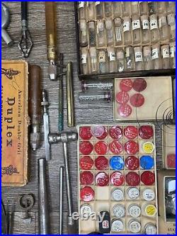 VTG Antique Watch & Clock REPAIR Parts Tools Lot 1000s of Pieces USA Switzerland