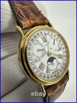 VTG Movado Swiss Made Triple Date Moon Phase Ladies Dress Watch Parts Or Repair