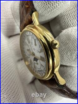VTG Movado Swiss Made Triple Date Moon Phase Ladies Dress Watch Parts Or Repair