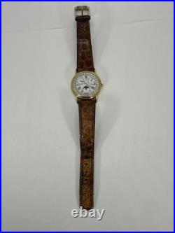 VTG Movado Swiss Made Triple Date Moon Phase Ladies Dress Watch Parts Or Repair