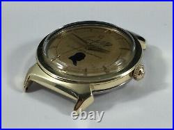 VTG Omega 14363-1SC Hooded Lugs Gold Cap Mens Watch Running Parts Or Repair Only
