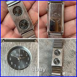 VTG Rare Ronica Quartz Dual Dial Tank Watch! Parts/repair