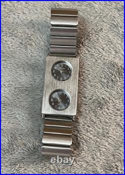 VTG Rare Ronica Quartz Dual Dial Tank Watch! Parts/repair