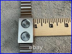 VTG Rare Ronica Quartz Dual Dial Tank Watch! Parts/repair