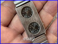 VTG Rare Ronica Quartz Dual Dial Tank Watch! Parts/repair