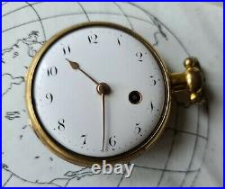 Verge Fusee Pocket Watch Circa 1750 Chas Wrench London for repair or parts