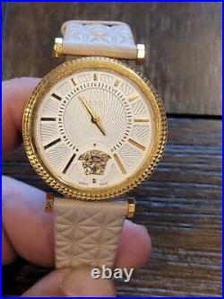 Versace V-Helix Ladies Watch Rose Gold PVD/Tan. FOR PARTS/REPAIR ONLY