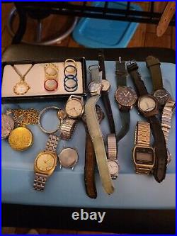 Vintag, Modern Lot Watches Lot Junk/Parts/Scrap/Salvage/Repair, over 100 watches