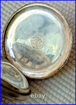 Vintage 0.900 Silver Girard Perregaux Hunter Swiss Pocket Watch For Repair Parts