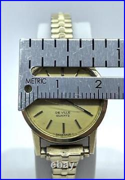 Vintage 10k Gold Filled Omega De Ville Quartz Stretch Band Watch Parts/Repair Vintage 10k Gold Filled Omega De Ville Quartz Stretch Band Watch Parts/Repair