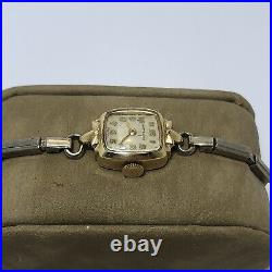 Vintage 14K Yellow Gold Ladies Watch Wittnauer Non Working (For Parts Or Repair)