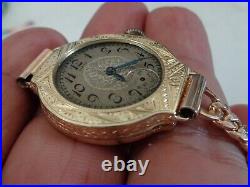 Vintage 14k Gold Elgin Watch Design (4.80 Grams Gold Case) For Parts Or Repair