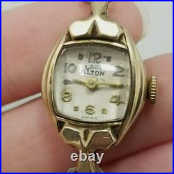 Vintage 14k Yellow Gold Lady Alton Wrist Watch AS IS Parts Repair