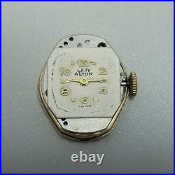 Vintage 14k Yellow Gold Lady Alton Wrist Watch AS IS Parts Repair