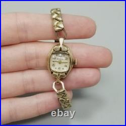 Vintage 14k Yellow Gold Lady Alton Wrist Watch AS IS Parts Repair