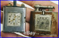 Vintage 1920s Triangle Lift Arm Cigarette Lighter Watch Lot Monroe Parts Repair
