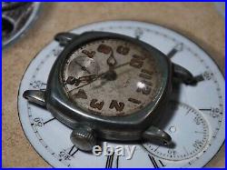 Vintage 1928 ELGIN 0s 7J Manual Wind Men's Watch withNickel Case -4 Repair /Parts