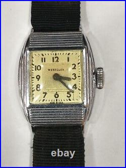 Vintage 1930's Art Deco Westclox Wrist Watch parts or repair AS-IS condition